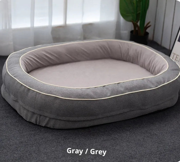 Four Seasons Universal oval pet bed in brown with removable cloth cover for dogs, large size