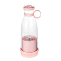 Portable mini juicer 380ml USB rechargeable with 1400mAh battery, food grade PC cup, stainless steel 304 parts, 85x85x240mm