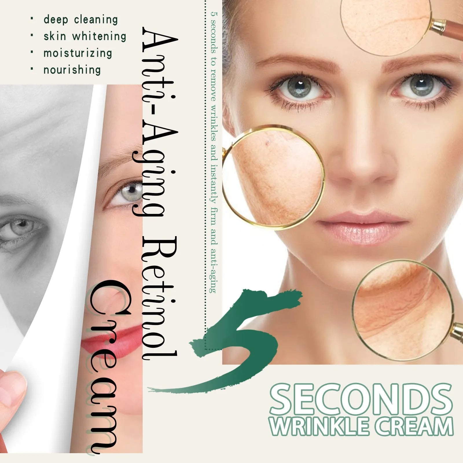 30g anti-wrinkle face cream jar for hydration and wrinkle reduction