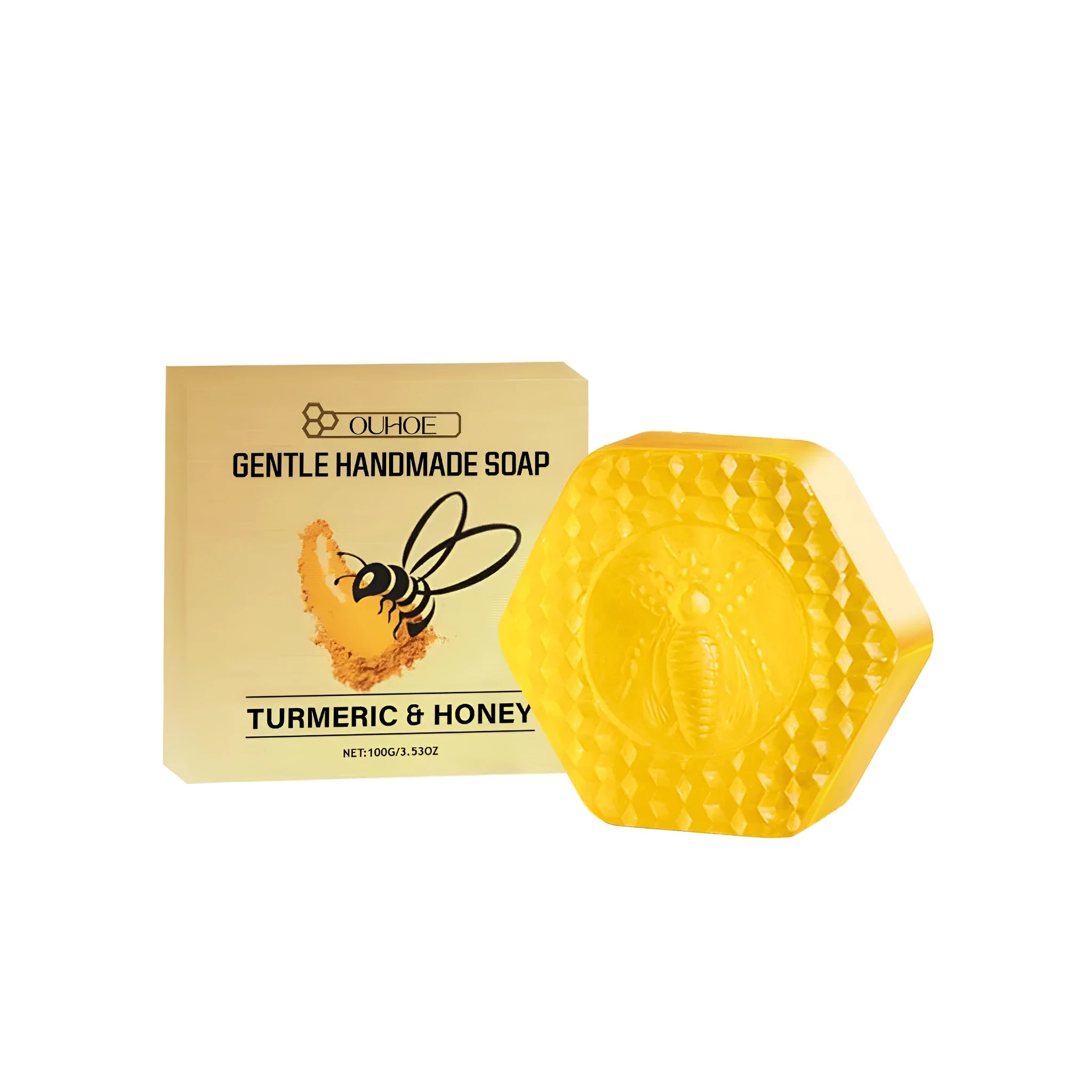 100g turmeric detoxification soap bar with honey active ingredients for personal cleansing