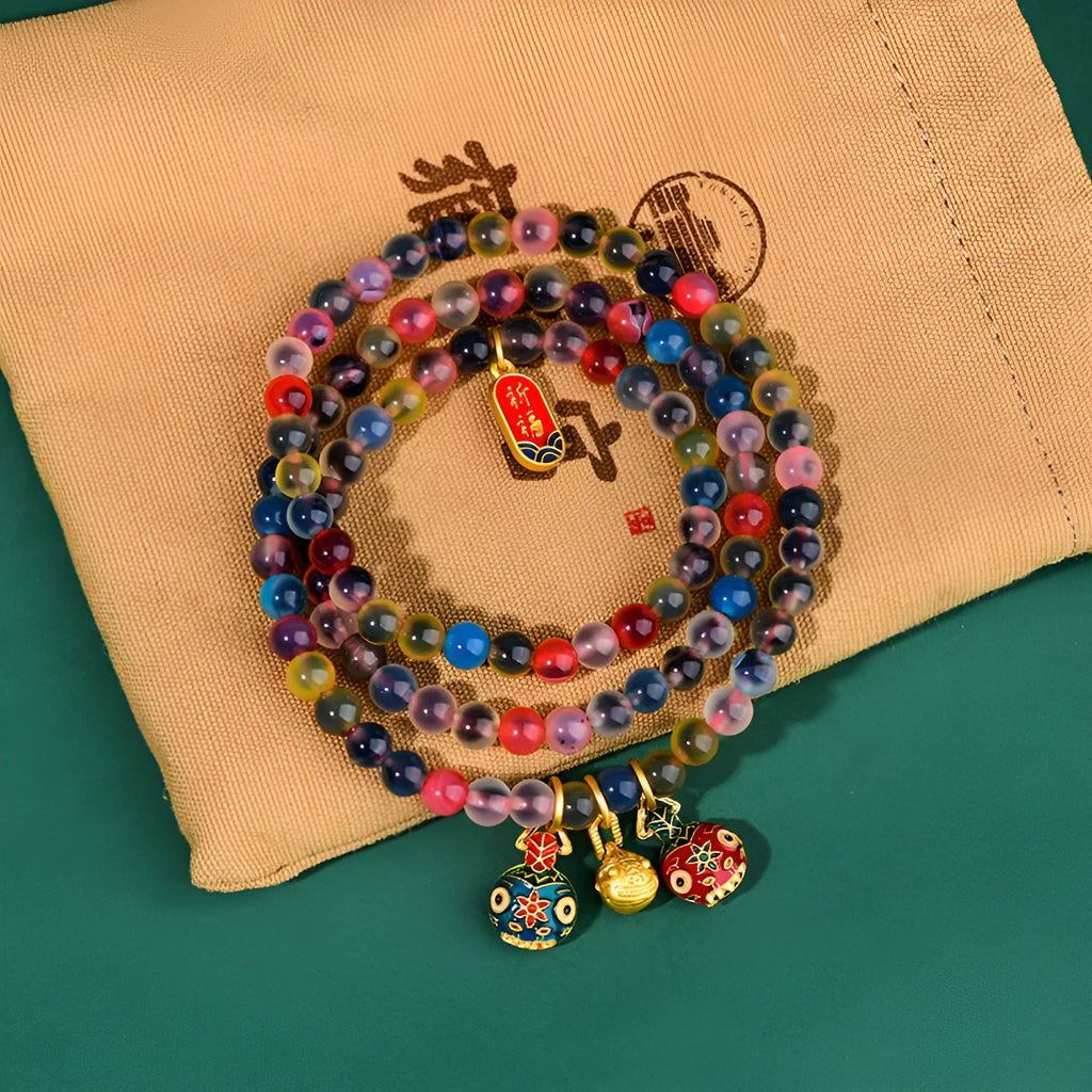 Dzogchen half pond agate bracelet in sugar heart fragrant gray with coloured glaze and swallowing gold beast design