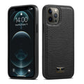 PU leather back cover phone case for Apple iPhone in black, handmade, simple business style.