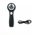 Black and silver jewellery tobacco alcohol appraisal magnifying glass with optical glass lens and USB-C cable
