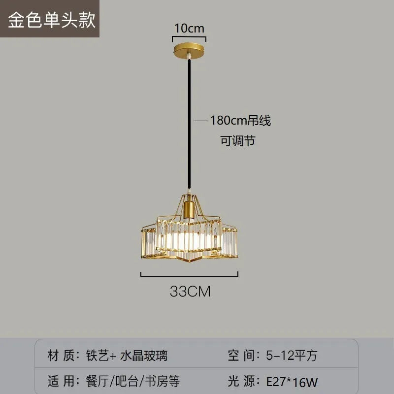 Crystal ceiling chandelier with iron frame in light luxury style showing black and gold finish options