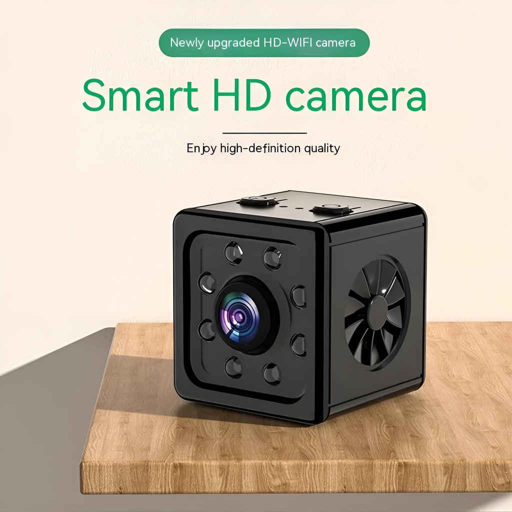 Black K13 HD network sports camera with bracket on a white background