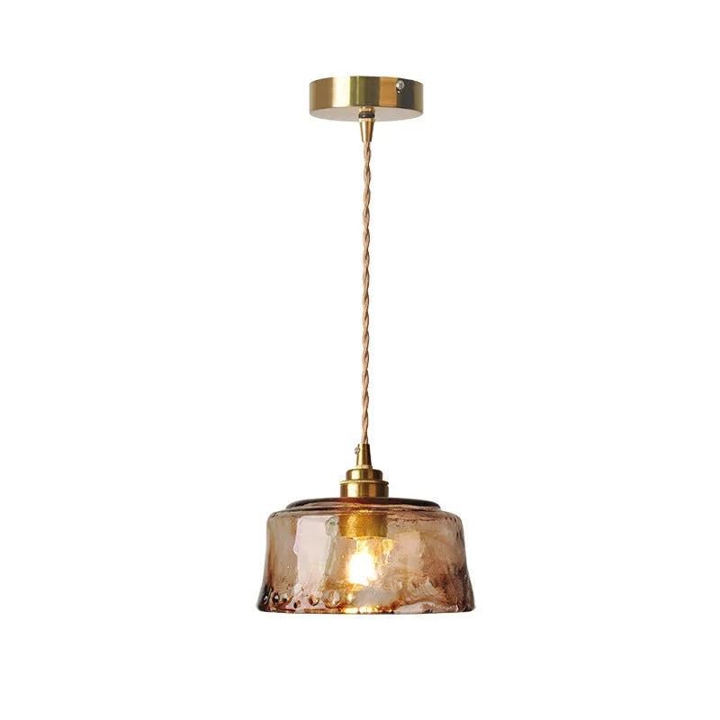 Nordic retro style brass and glass ceiling pendant chandelier for restaurant lighting