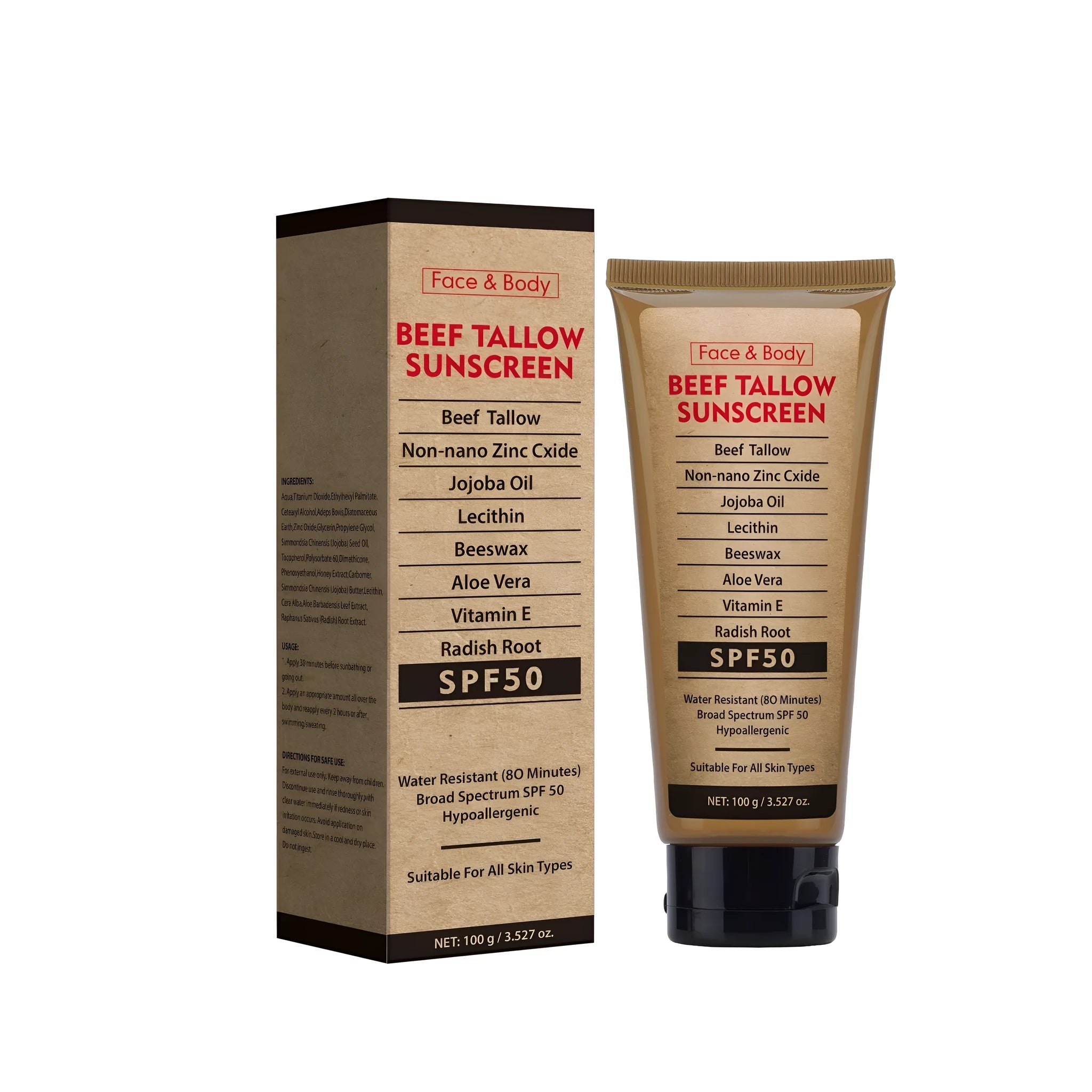 100g tube of Organic Grass-fed Butter Protective Cream for body moisturising and oil control.