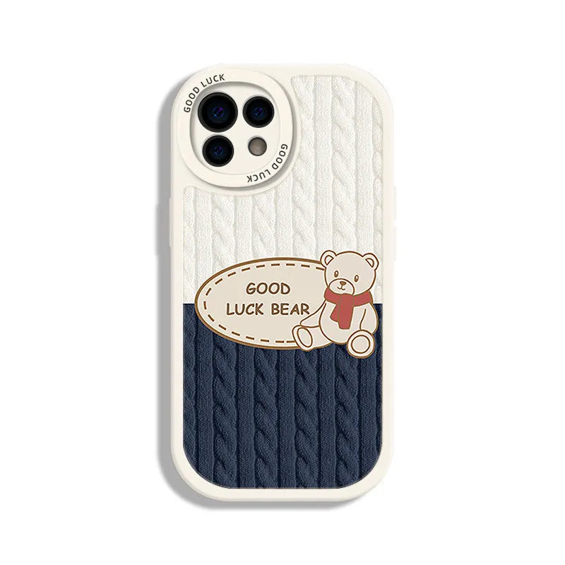 Xiaopandun all-inclusive TPU phone case in Lucky Bear Black design for iPhone XR