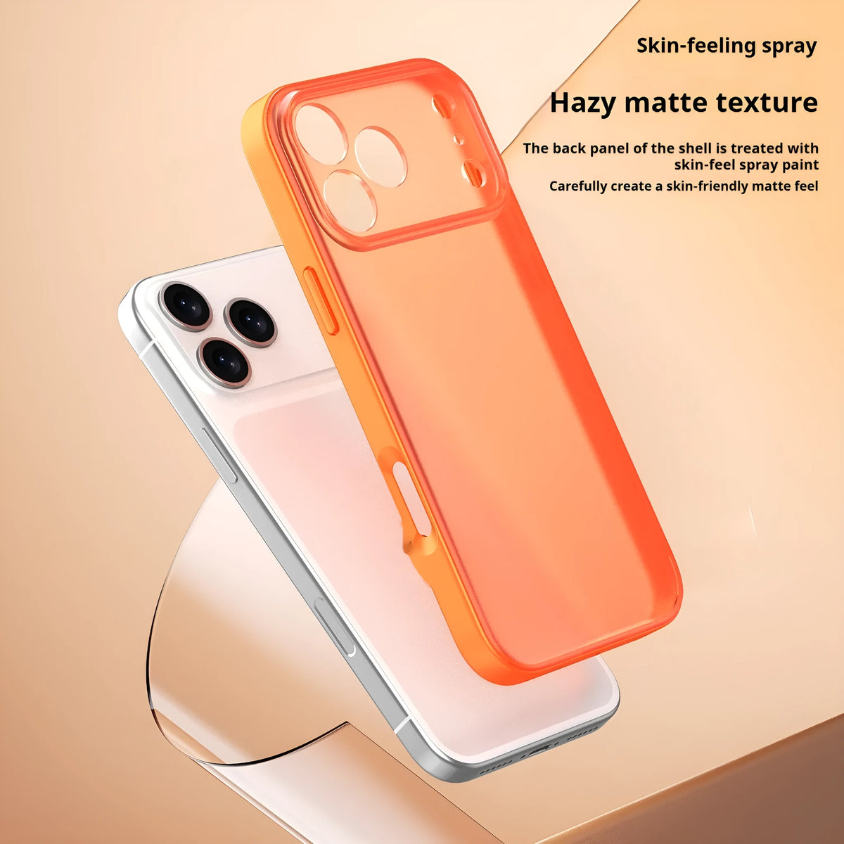 iPhone 17 series phone case in fog black with skin-feeling oil injection finish, TPU and PC anti-slip cover