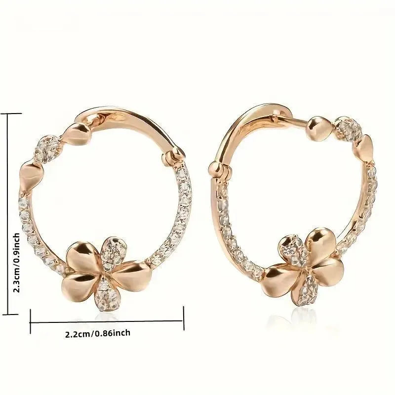 Copper round geometric earrings with electroplated finish colour EK13286-FD-01