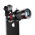 Mobile phone zoom telephoto lens 15-45x with universal clip, UV filter, metal tripod and red or black finish