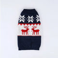 Navy blue Christmas dog knitted sweater for small to medium pets