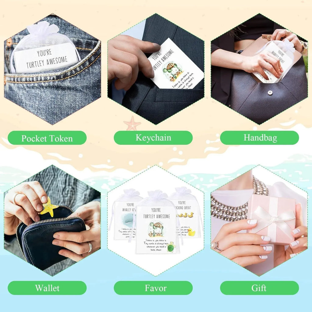 Set of pun-themed inspirational memo cards made from durable resin material in pocket-sized format