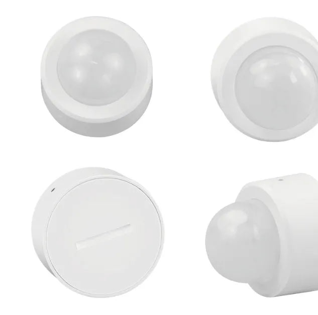 White wireless infrared body sensor with ZigBee 3.0 connectivity for home automation