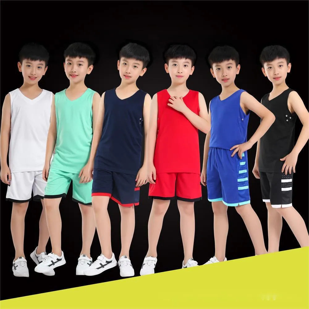 White and black basketball sports vest set for campus competition training with breathable Chemical Fiber blend fabric