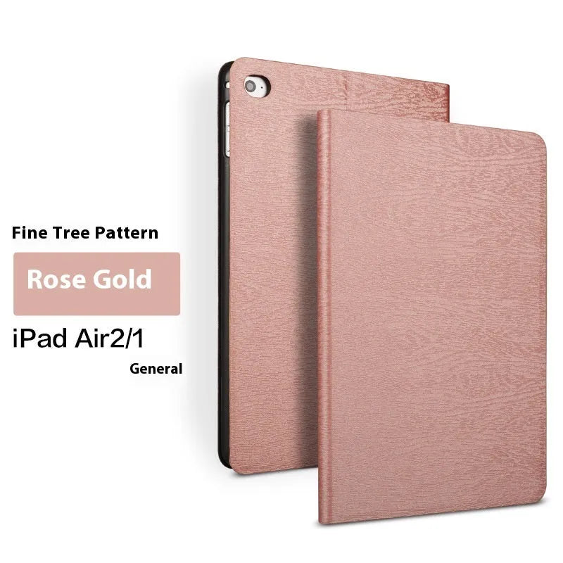 Universal iPad protective cover with built-in sleep bracket in imitation leather, available in sapphire blue and black colours