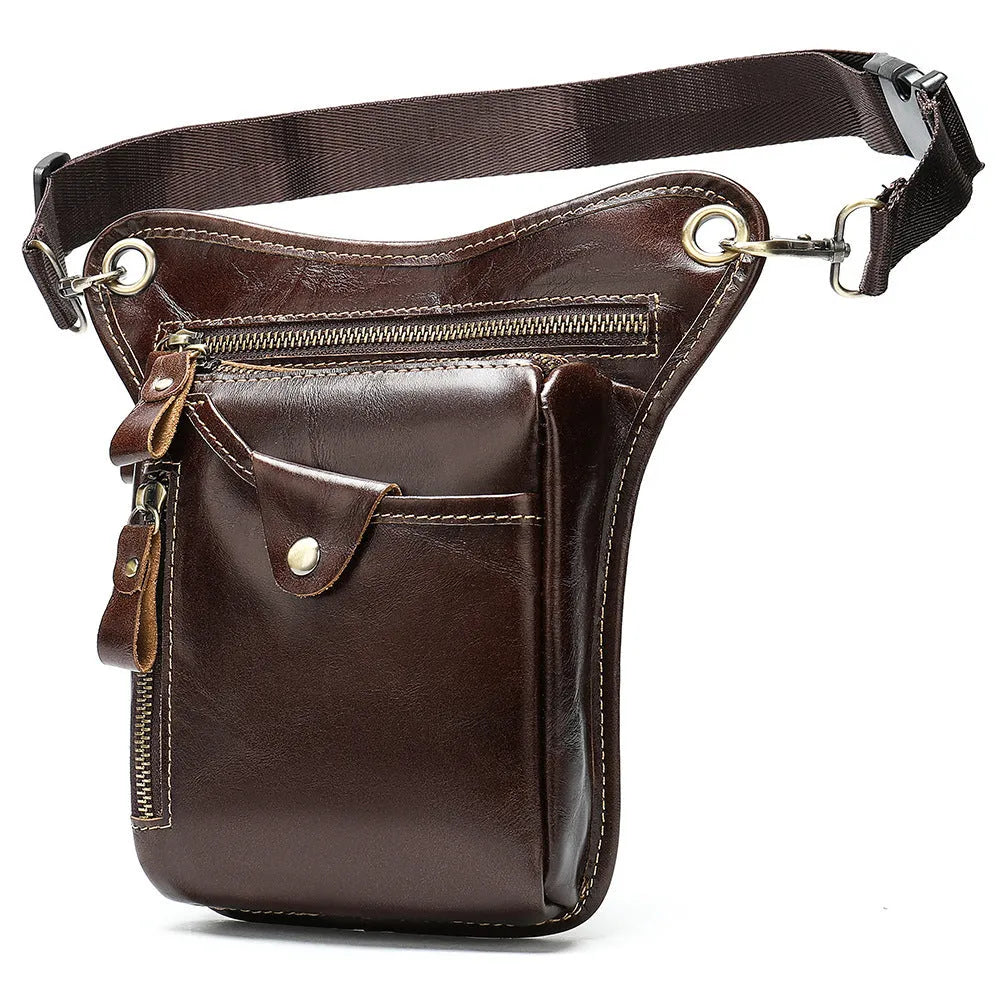 Genuine crazy horse leather retro satchel bag for men in brown and black colour options.