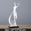 Nordic minimalist abstract sculpture figure in resin, sub-white smart dancer colour, home decor
