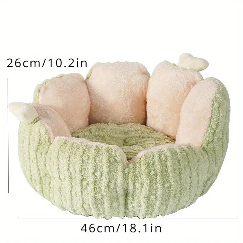 Cactus design cat litter kennel bed in green or purple colour, showing soft construction