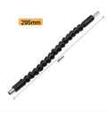 Black high speed steel electric screwdriver bits extension stick, 250MM length, with magnetic tip on a workbench