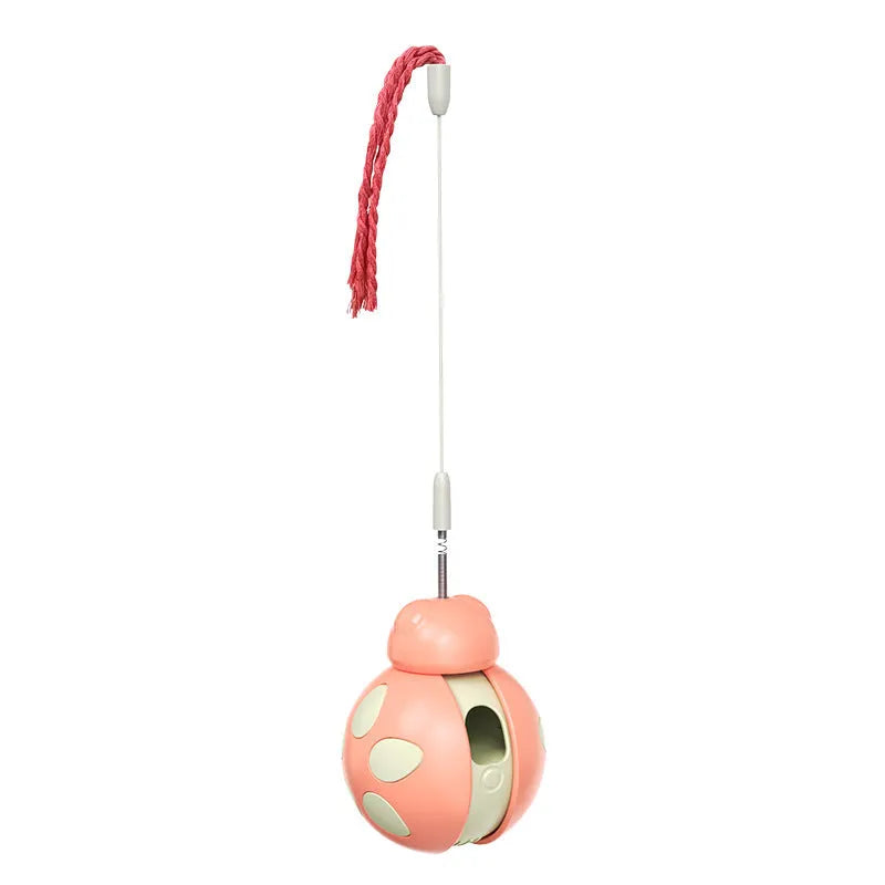 Plastic cat toy in Morandi Green for treat dispensing and play