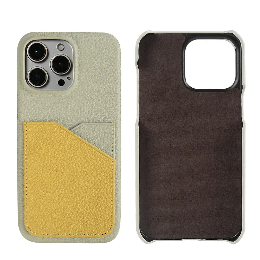 Genuine leather magnetic phone case for Apple iPhone 13 14 15 series in black red colour option