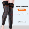 Self-heating knee pad pair with Argy Wormwood bandage, polyester, sizes M L XL, black green orange