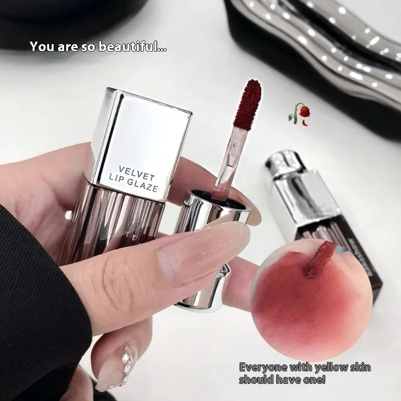 Kakashow matte soft mist lipstick in velvet lip paint formula showing six colour options