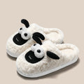 Brown suede slip-on slippers with thermal cotton lining and a sewn PVC sole.