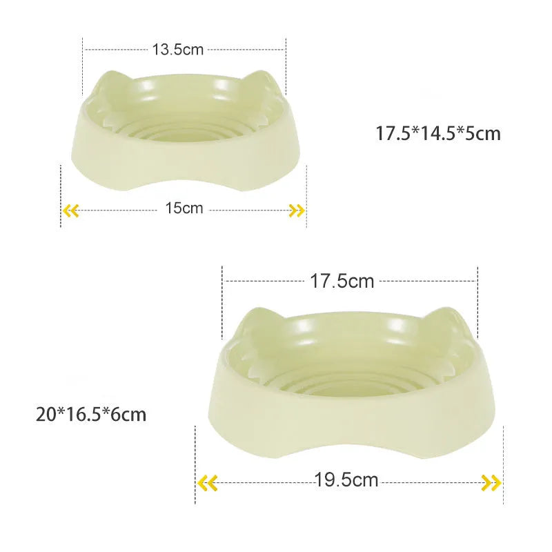 Ceramic dog slow feeder puzzle bowl in blue with non-slip base, shown in S and L sizes.