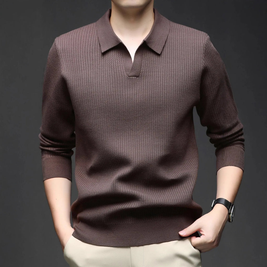 Men's loose fit casual pullover sweater in green colour for autumn winter wear