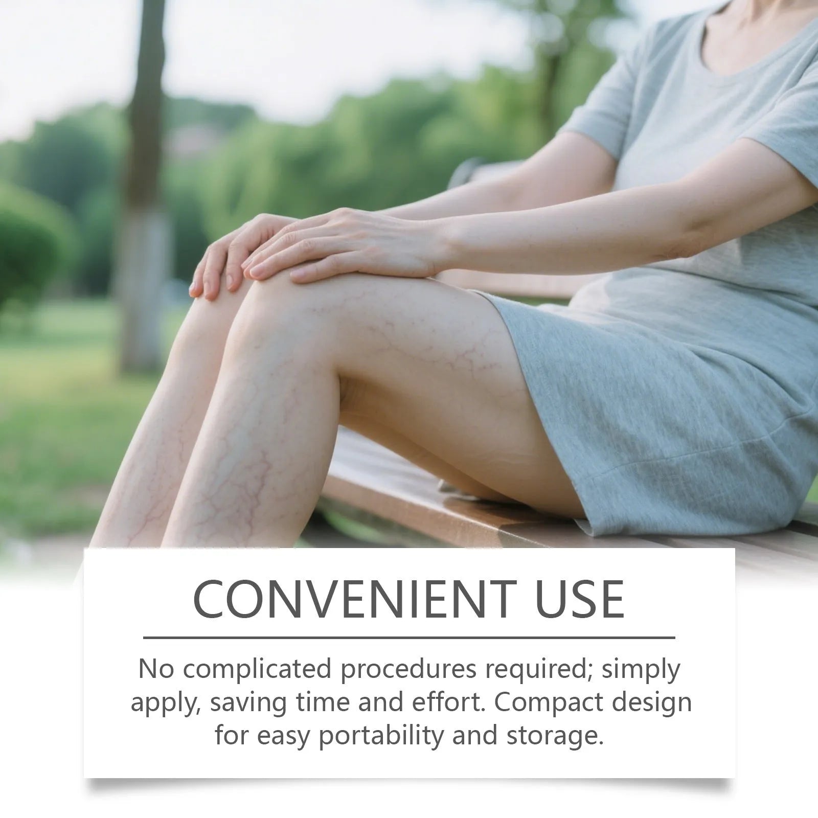 Leg care patch kit containing 12 nursing patches with plant ingredients for nourishing massage