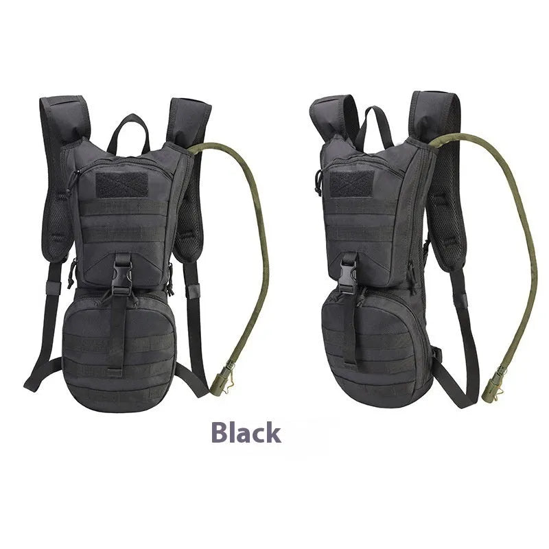 Large capacity camouflage cycling water bag in oxford cloth with physiological curve back plate for outdoor sports