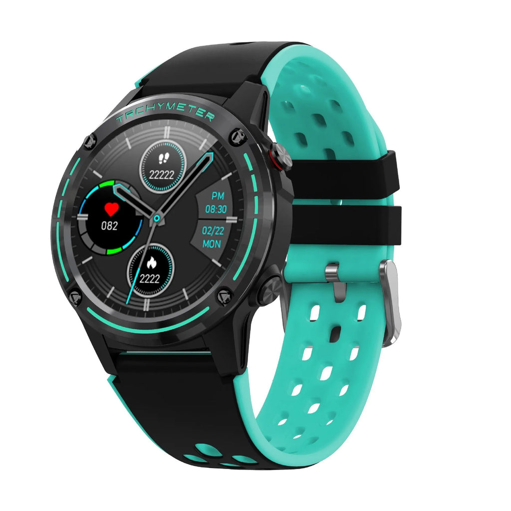 GPS smart watch with square 49mm case and silicone sports bracelet in multiple colour options