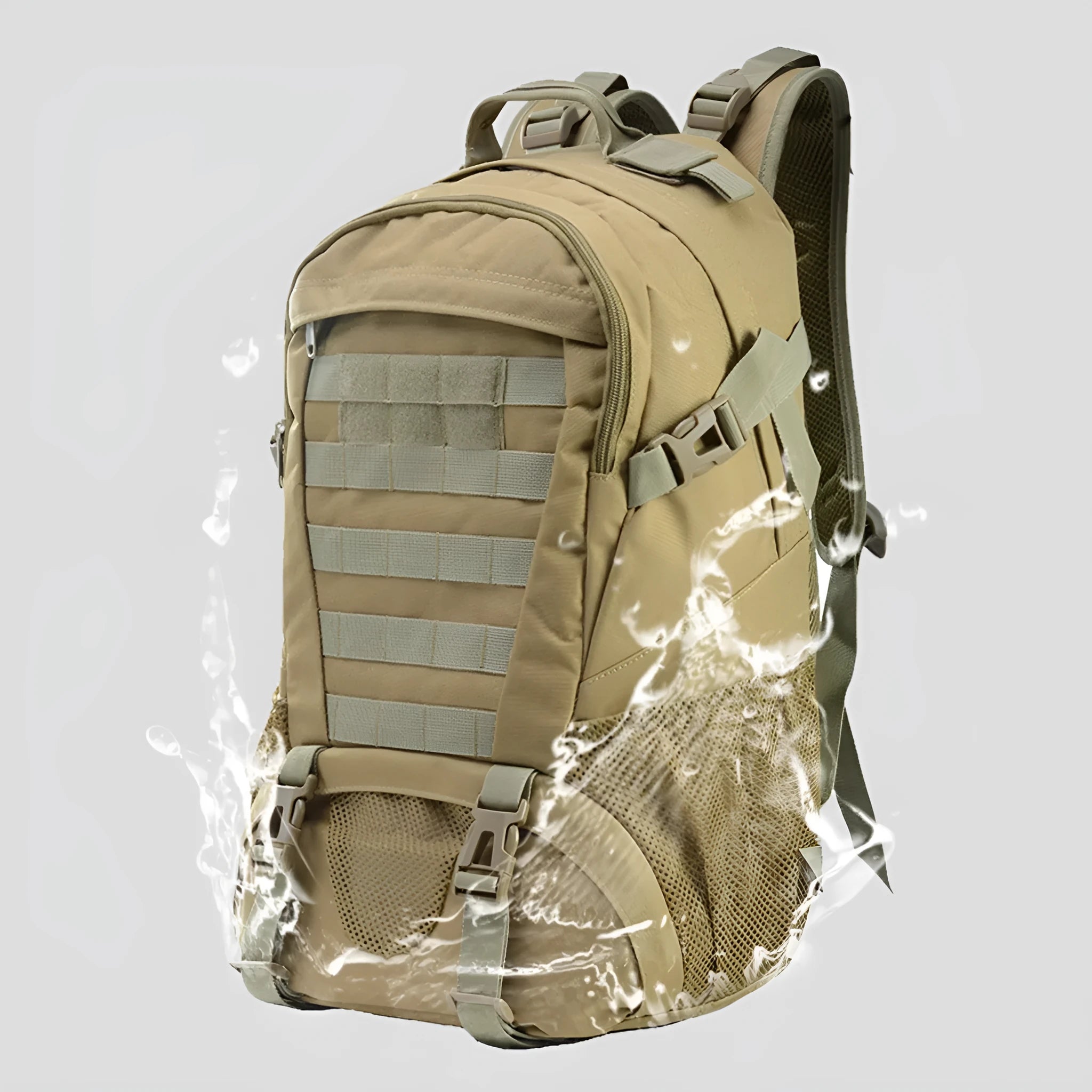 Oxford cloth mountaineering backpack with air pillow belt system in camouflage colour