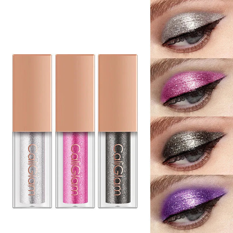 Pearl glitter liquid eyeshadow set with eight or more multicolour shades, C005 black colour option.