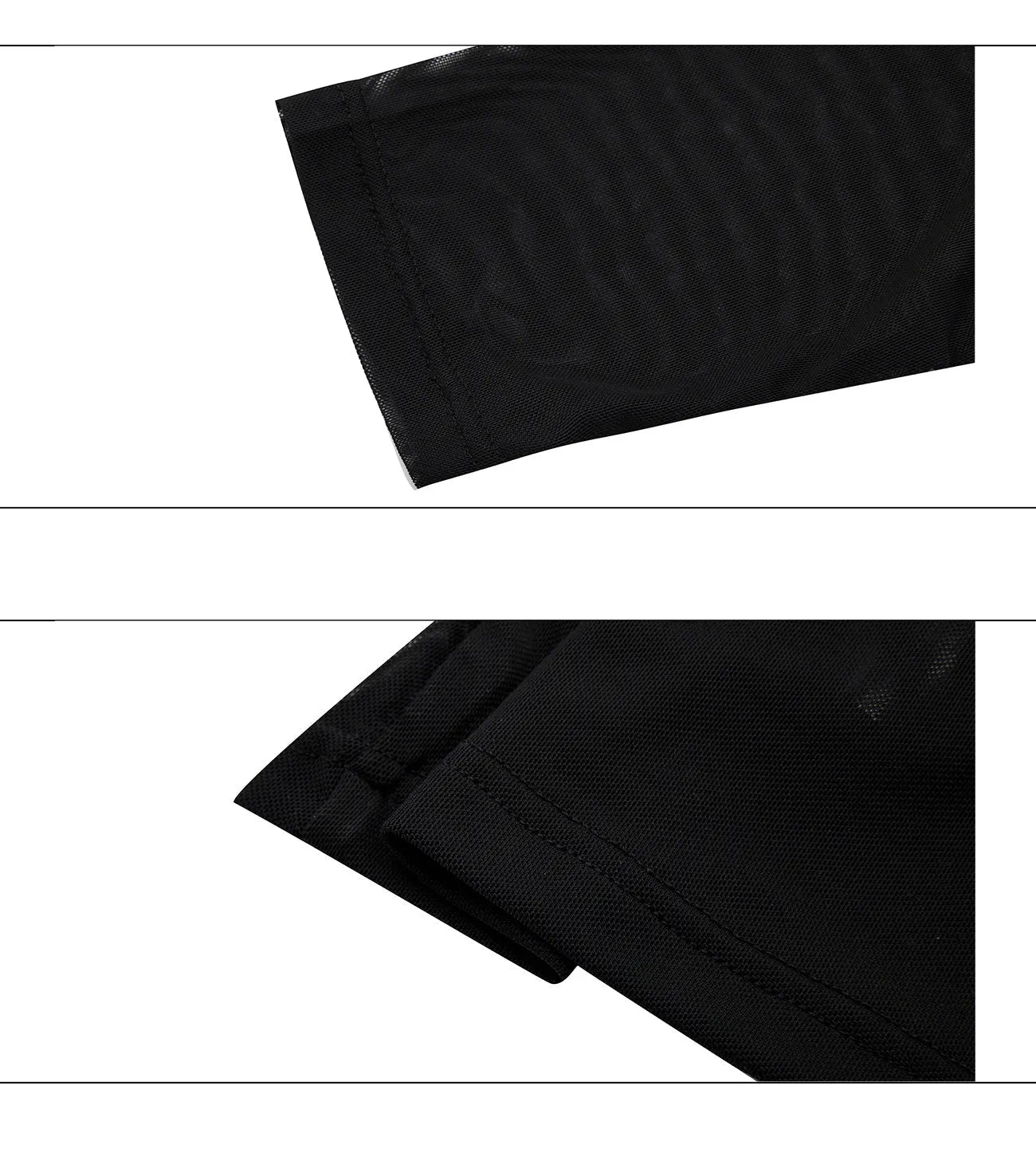 Black and white long sleeve mesh slim fit shirt for layering