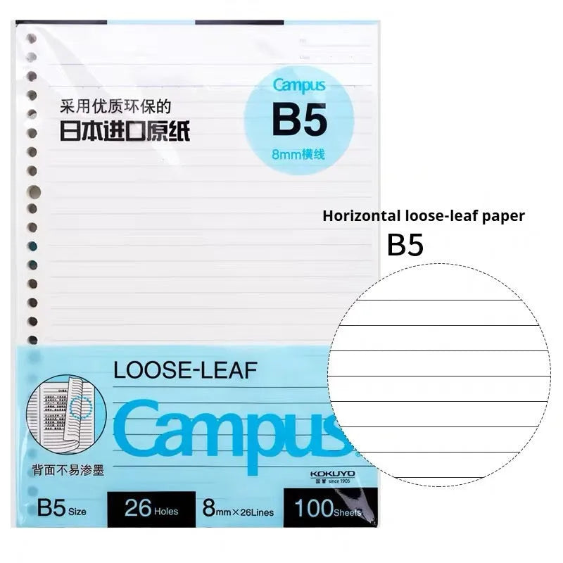 Refillable spiral notebook in A5 and B5 sizes with colourful PP cover options