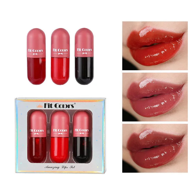 Clear lip plumper oil 5.5ml in light yellow formula with applicator wand for chapped dry lip care
