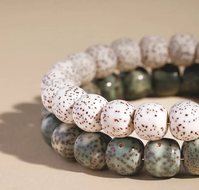 Jade green star moon bodhi bracelet unisex geometric 10mm natural stone handcrafted