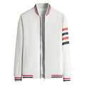 Men's fall jacket with baseball collar, long sleeves, in khaki colour, polyester fabric