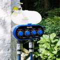 Dual timed irrigation controller automatic watering device with battery power for garden hose