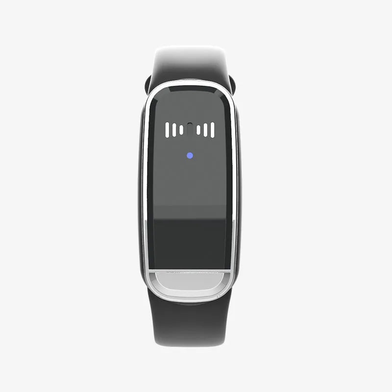 Ultrasonic mosquito repellent bracelet in black and white colours showing wearable design for pregnancy and baby protection