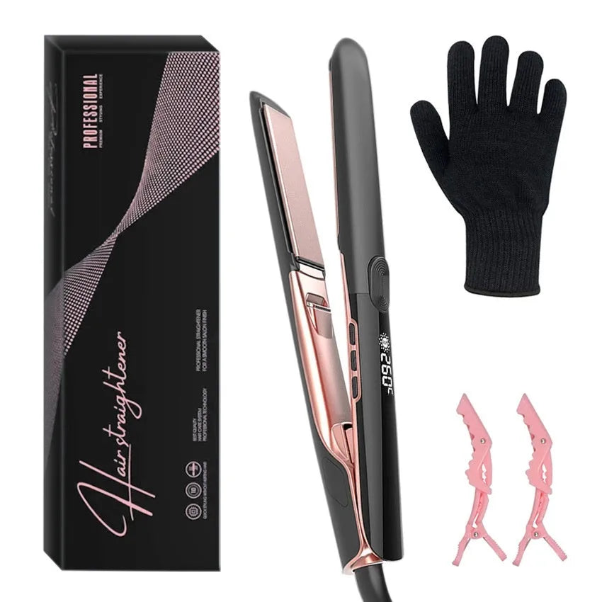 Hair straightener with temperature display and anion technology for styling
