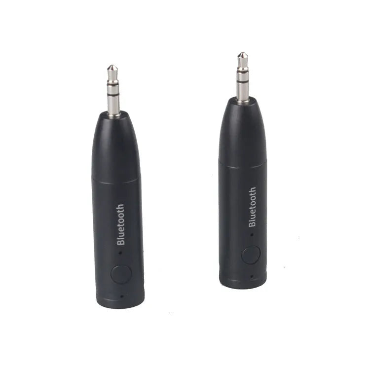 Black car Bluetooth audio receiver adapter with USB charging cable for 3.5mm AUX ports