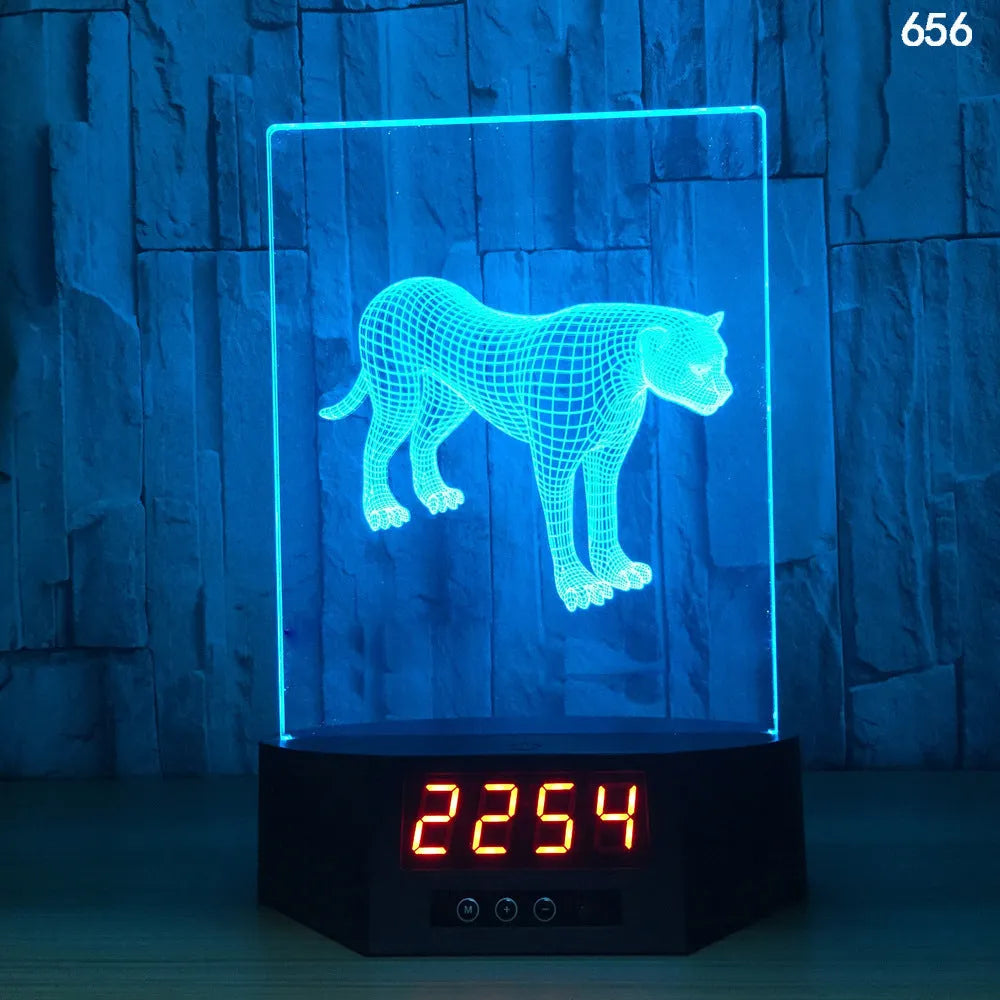 Blue dolphin 3D night light with LED glow on wireless charging base