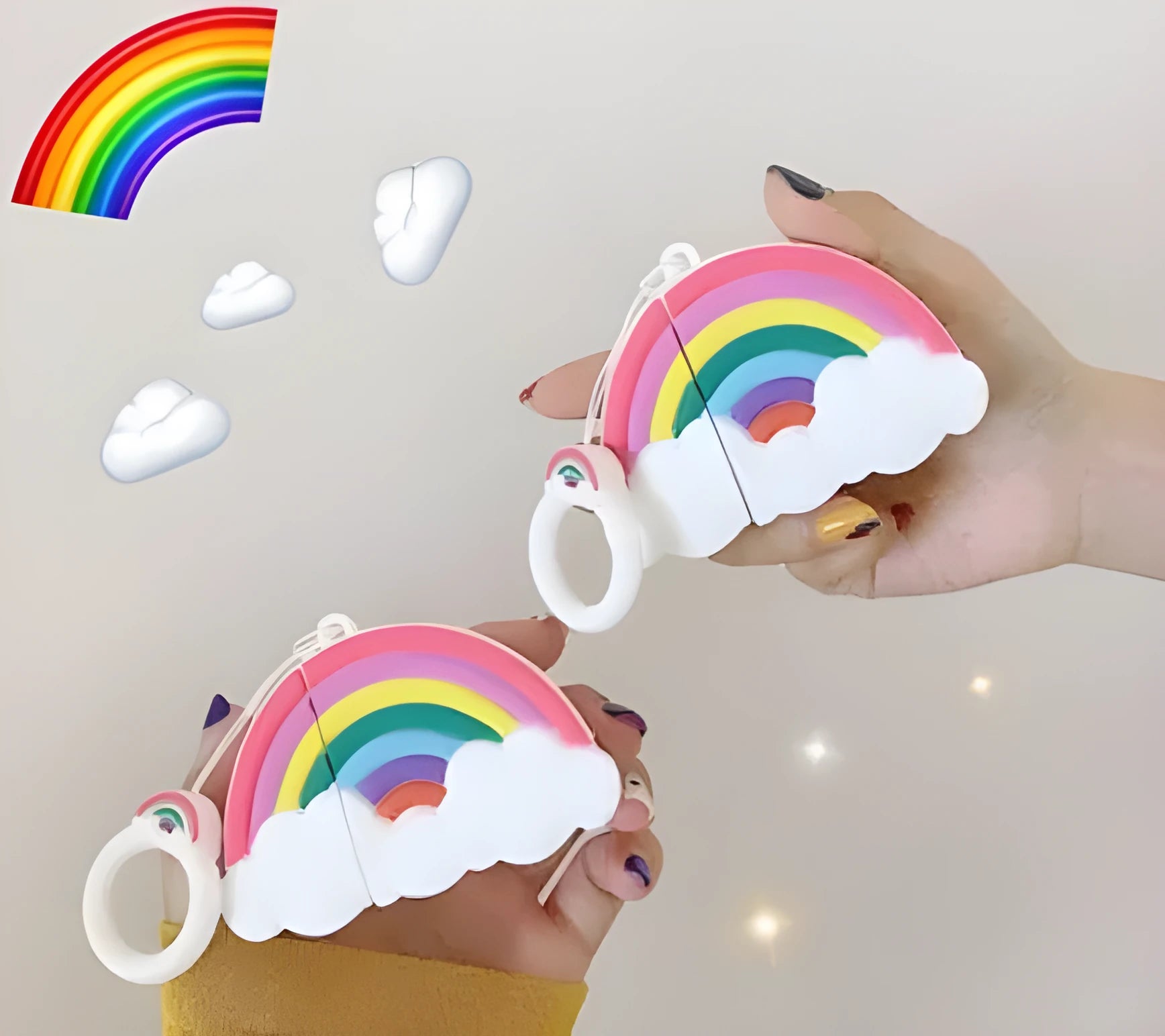 Rainbow silicone protector case for compatible Apple Airpods Bluetooth earphone