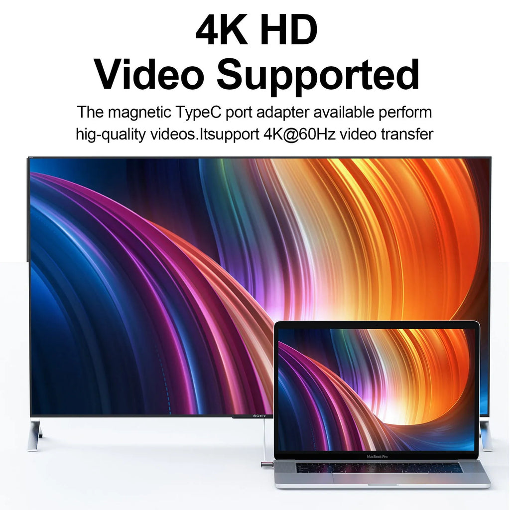 PD 100W USB-C adapter with aluminium alloy body, shown as Type-C elbow or straight magnetic head connector for phones and tablets