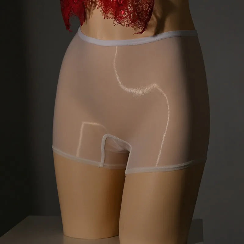 Men's shiny nylon underwear stockings in red, black, grey, white, fair skin, natural skin and brown colours