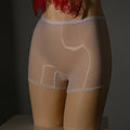 Men's shiny nylon underwear stockings in red, black, grey, white, fair skin, natural skin and brown colours